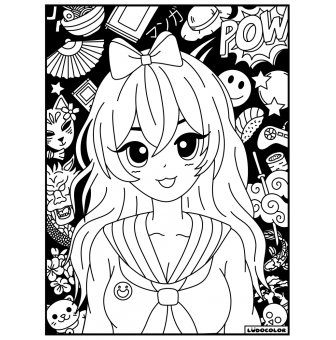 tableau velours a colorier le manga