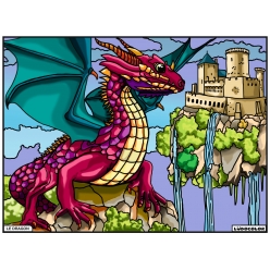 tableau velours a colorier le dragon