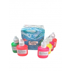 marbling base huile 6 couleurs fluo 25ml
