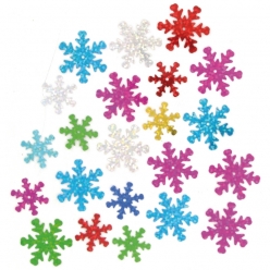sequins flocons metallises 3 cm x 35 grs