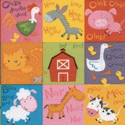 serviettes en papier old mcdonald s farm 20 pieces