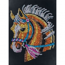 tableau sequin art cheval