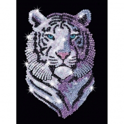 tableau sequin art tigre des neiges