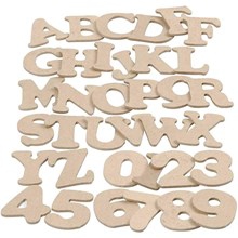 Lettres, chiffres en bois