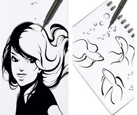 Feutres brush pen rechargeables