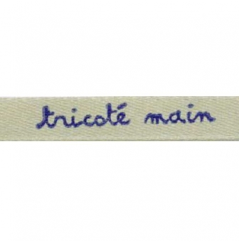 ruban satin 8mm texte tricote main