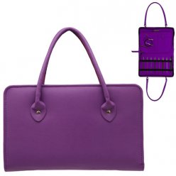 sac en simili cuir violet pour aiguille a tricoter  thames bag