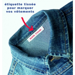 etiquette avec prenom et nom personnalise marquage tisse