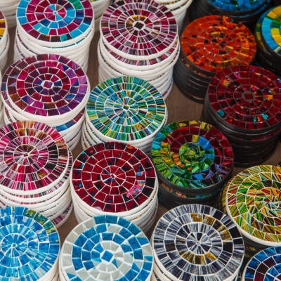 Morceaux de Mosaïque en Verre pour Loisirs Créatifs 200g Tesselles en Verre Colorées Irrégulière Carreaux de Mosaïque Décoration Bleus 