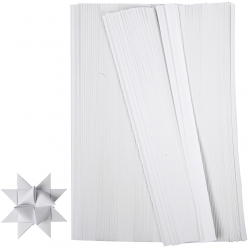 bandes de papier etoiles 65 cm blanc 500 pieces