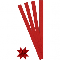 bandes de papier etoiles 65 cm 100 pieces rouge