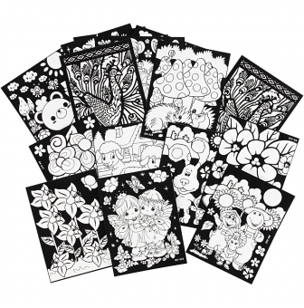 Coloriage velours 16 tableaux assortis