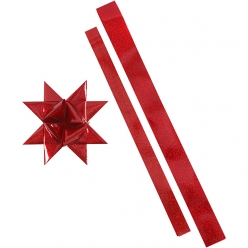 Bandes de papier étoiles diamètre 11,5 et 18,5 cm Rouge