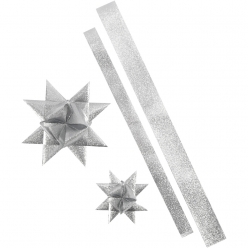 bandes de papier etoiles diametre 115 et 185 cm argente