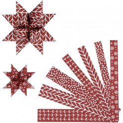 Bandes de papier étoiles diamètre 6,5 et 11,5 cm Bordeaux