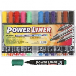 marqueurs power liner permanent 12 pieces