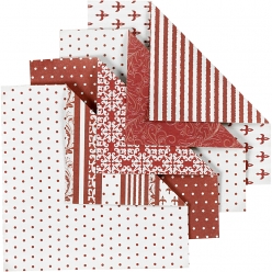 papier origami 10x10 cm 50 feuilles motifs rouge