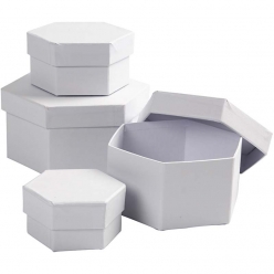 boites hexagonales assortiment 4 pieces