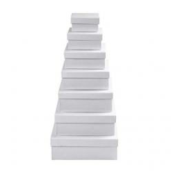 Boites carrées en carton blanc 7 pièces