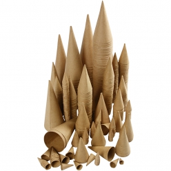 lots de cones par taille en papier mache