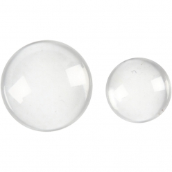 cabochons ronds transparents 18  25mm 8 pieces