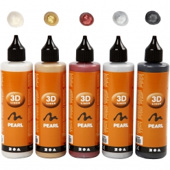 peinture liner 3d metallisees 5x100ml assortiment