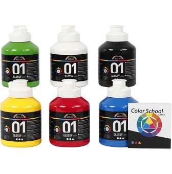 peinture a  color brillante  couleurs primaires 6x500ml