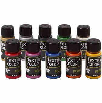 peinture textile color pearl assortiment 10x50 ml