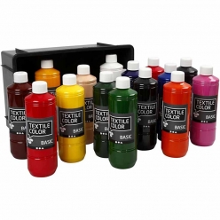 peinture classique textile color 15x500 ml assortiment