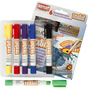 peinture pour textile playcolor 6 couleurs