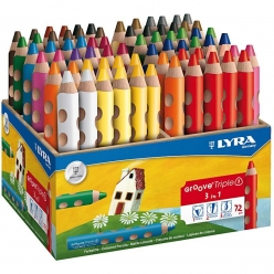 crayons de couleur groove triple 3en1 ergo 72 pieces