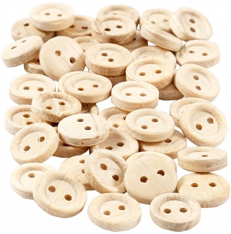 boutons en bois 11 mm 50 pieces