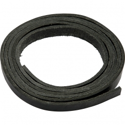 cordon plat en cuir 10mm noir 2 metres