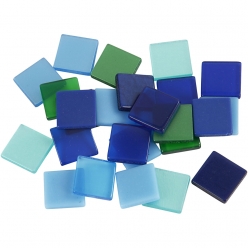 mini mosaique 10x10 mm mix bleu vert 25 gr