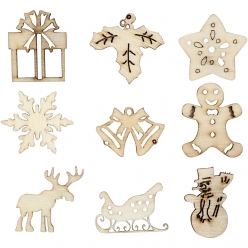 decorations en bois noel 45 pieces