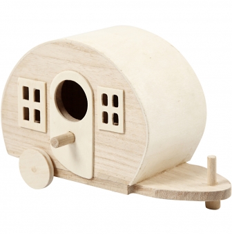 caravane retro en bois 18x8x11 cm