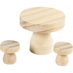 table champignon avec chaises