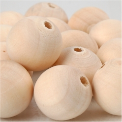 perles en bois brut 20 mm 14 pieces