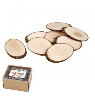 disques en bois avec ecorce env 11x75 cm  12 pieces