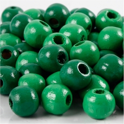 perles en bois colore 12 mm 40 pieces
