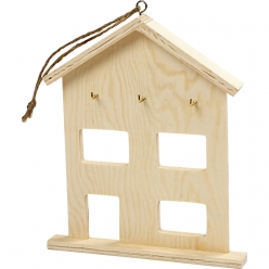 maison en bois porte cles 20x2x17 cm