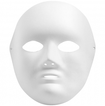 Masque blanc visage 22 cm Creativ Company - Masques en carton
