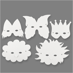 masques en carton 15  20 mm assortiment 5 pieces