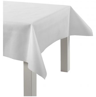 Nappe papier imitation tissu blanc 125 cm 10 m