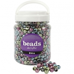 perles pony en plastique 10 mm assortiment 700 ml