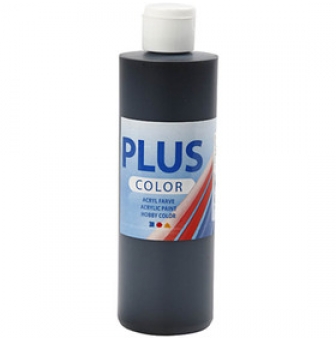 plus color peinture acrylique 250 ml noir