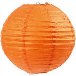 lampe en papier orange 20 cm