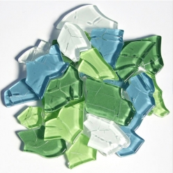 mosaique verre crash melange vert