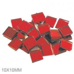 Mosaique miroir rouge 10x10mm