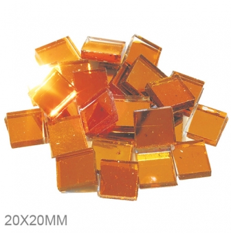 mosaique miroir or jaune 20x20mm